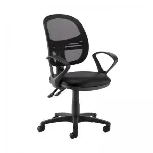 Jota Mesh medium back operators chair with fixed arms - Nero Black