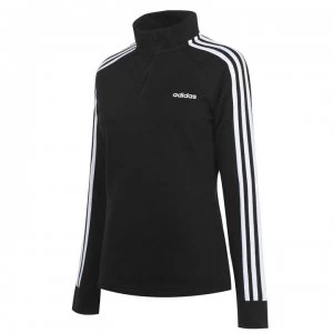 adidas 3 Stripe Zip Top Ladies - Black/White