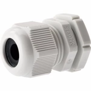 Zexum M20 IP68 Nylon Cable Gland with Locknut - White