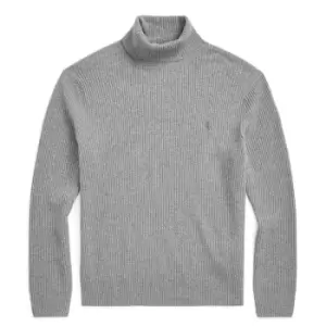 Polo Ralph Lauren Rib Turtleneck Jumper - Grey