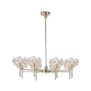 Salisbury 8 Light G9 Telescopic Light With French Gold And Crystal Shade