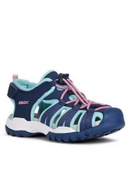 Geox Girls Borealis Closed Toe Sandals - Navy