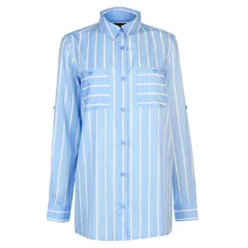 Kangol Long Sleeve Shirt Ladies - Blue/White