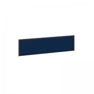 Straight fabric desktop screen 1400mm x 380mm - blue fabric with black