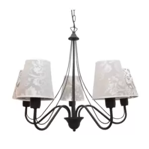 Malbo Multi Arm Chandeliers With Shades Black, Grey 65cm