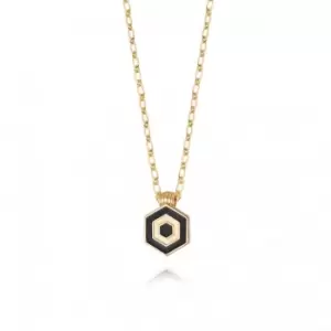 Hexagon Palm 18ct Gold Plated Necklace WN10_GP