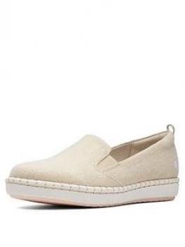 Clarks Cloudsteppers Step Glow Slip Espadrilles - Soft Gold, Soft Gold, Size 5, Women