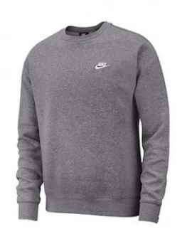 Nike Club Crew Neck Sweat - Charcoal, Size S, Men