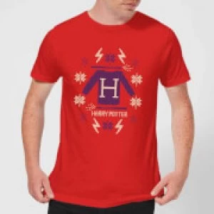 Harry Potter Christmas Sweater Mens T-Shirt - Red - M