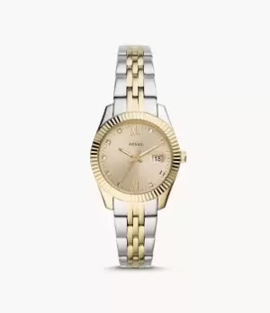 Fossil Women Scarlette Mini Three-Hand Date Two-Tone Stainless Steel Watch