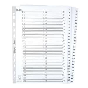 Elba A4 Mylar Dividers Europunched 1 50 Clear Tabs White Single