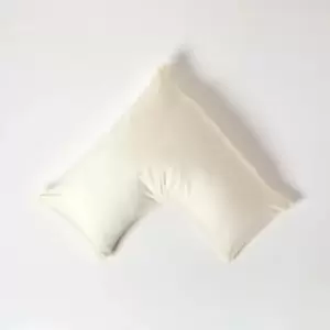 Cream v Shaped Pillowcase Organic Cotton 400 Thread Count - Cream - Cream - Homescapes