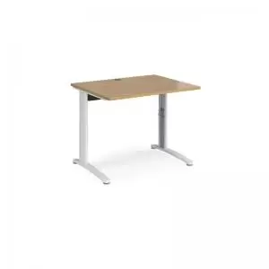 TR10 height settable straight desk 1000mm x 800mm - white frame and