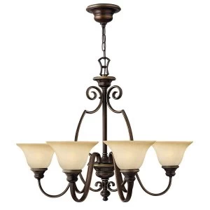 6 Light Multi Arm Chandelier Antique Bronze Finish, E27