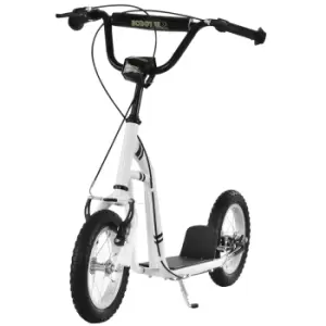 Reiten Dual Brakes 12" Metal Frame Adjustable Kick Scooter - White