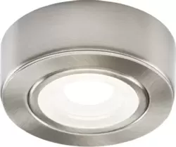 KnightsBridge Round LED Under Cabinet Fitting- Cool White - Brushed Chrome