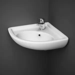 RAK Compact Corner Cloakroom Basin 440mm Wide 1 Tap Hole