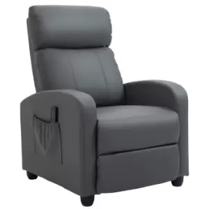 Homcom Recliner Sofa Chair PU Faux Massage Armchair With Remote Control Grey