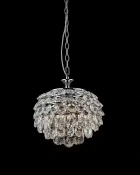 Adaliz 3 Light Chrome Ceiling Crystal Pendant