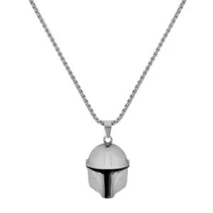 Disney Star Wars Gents The Mandalorian Silver Stainless Steel Boba Fett Helmet Pendant C600766L-M