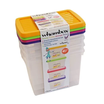 Whambox Set of 4 Handy Storage Boxes - 6.7L