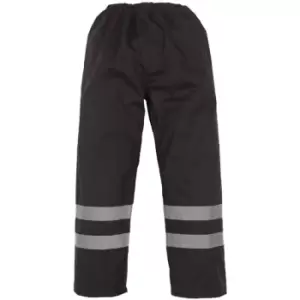 Yoko Mens Hi-Vis Waterproof Contractor Over Trousers (2XL) (Black) - Black