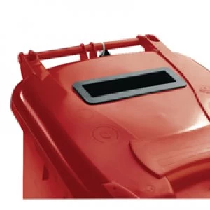 Slingsby Red Confidential Waste Wheelie Bin 120 Litre With Slot and Lid Lock 37