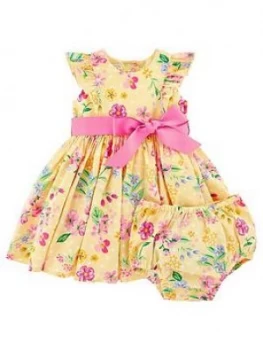 Monsoon Baby Girls Florence Dress - Yellow