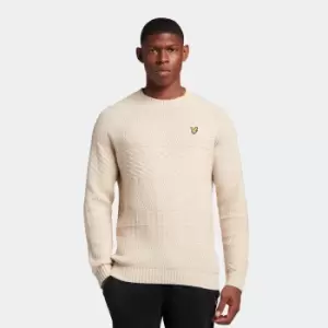 Lyle & Scott Mens Horizontal Textured Stitch Jumper - Taupe - S