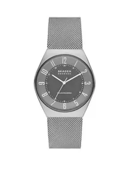 Skagen Grenen Solar Mens Traditional Watches Stainless Steel Mesh