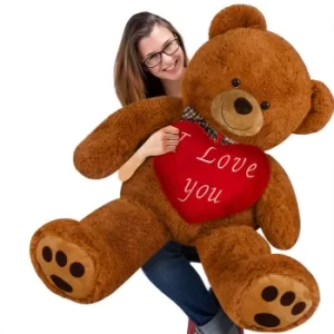 Teddy Bear 100cm Brown incl. Heart Pillow