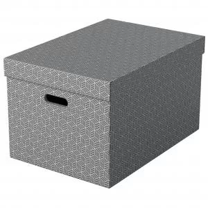 Storage Box Home Size L 3Pcs Grey