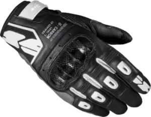 Spidi G-Carbon Ladies Motorcycle Gloves, black-white, Size L for Women, black-white, Size L for Women