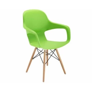 TC Office Ariel 2 Retro Chair with Wooden and Wire Base, Green