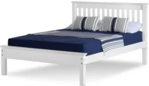 Seconique Monaco 5ft King Size White Wooden Bed Frame Low Footend