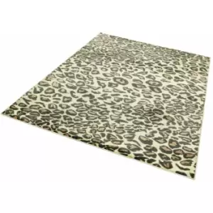 Quantum QU01 Leopard 80cm x 150cm Rectangle - Brown and Beige and Multicoloured