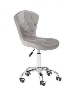 Premier Housewares Amelie Velvet Office Chair- Grey