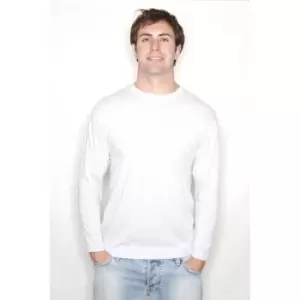 Fruit Of The Loom Mens R Long-Sleeved T-Shirt (XXL) (White)