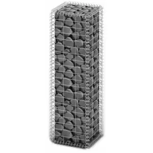 Gabion Basket with Lids Galvanised Wire 100 x 30 x 30cm Vidaxl Silver