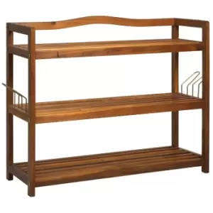 Homcom 3 Tier Shoe Rack Acacia Wood Shoe Storage Shelf For Entryway Bedroom Teak