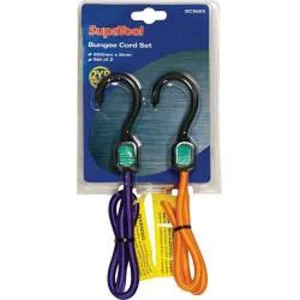 SupaTool Bungee Cord Set with Plastic Hooks 600mm x 8mm