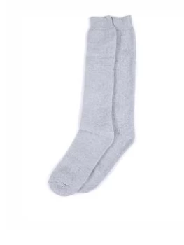 Barbour Wellington Knee Sock - Light Grey, Size M-L, Women