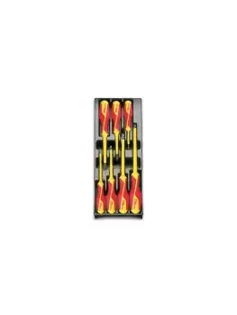 Beta Tools T226 7pc VDE Insulate Flat/PH Screwdriver Set in Tray for Roller Cabs