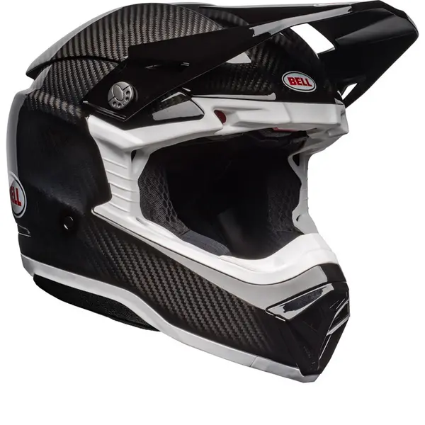 Bell Moto-10 Spherical Solid Gloss Black White Full Face Helmet XL