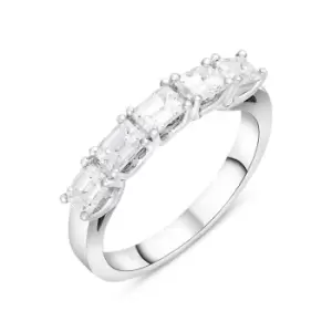 Platinum 1.28ct Diamond Emerald Cut Half Eternity Ring