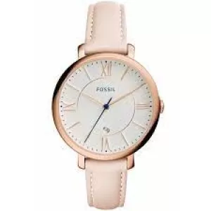 Fossil Womens Jacqueline Date Leather Watch - Blush