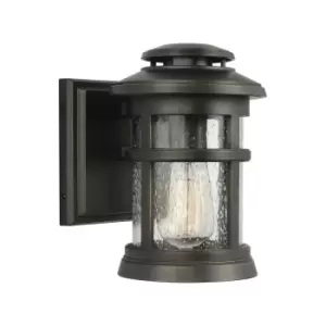 Outdoor IP44 1 Bulb Wall Light Lantern Antique Bronze LED E27 60W d00862