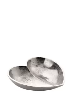 Silver Metal Heart Shaped Display Bowl 20x20x4cm