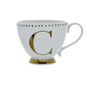 Footed Initial Mug - C