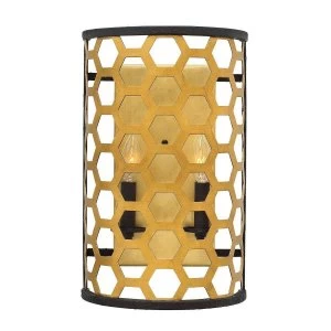 2 Light Indoor Wall Light Gold, E14